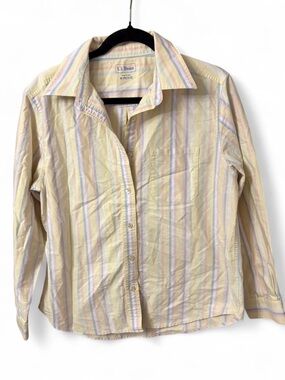L.L. Bean Pastel Striped Shirt - Yellow, Lavender & Pink